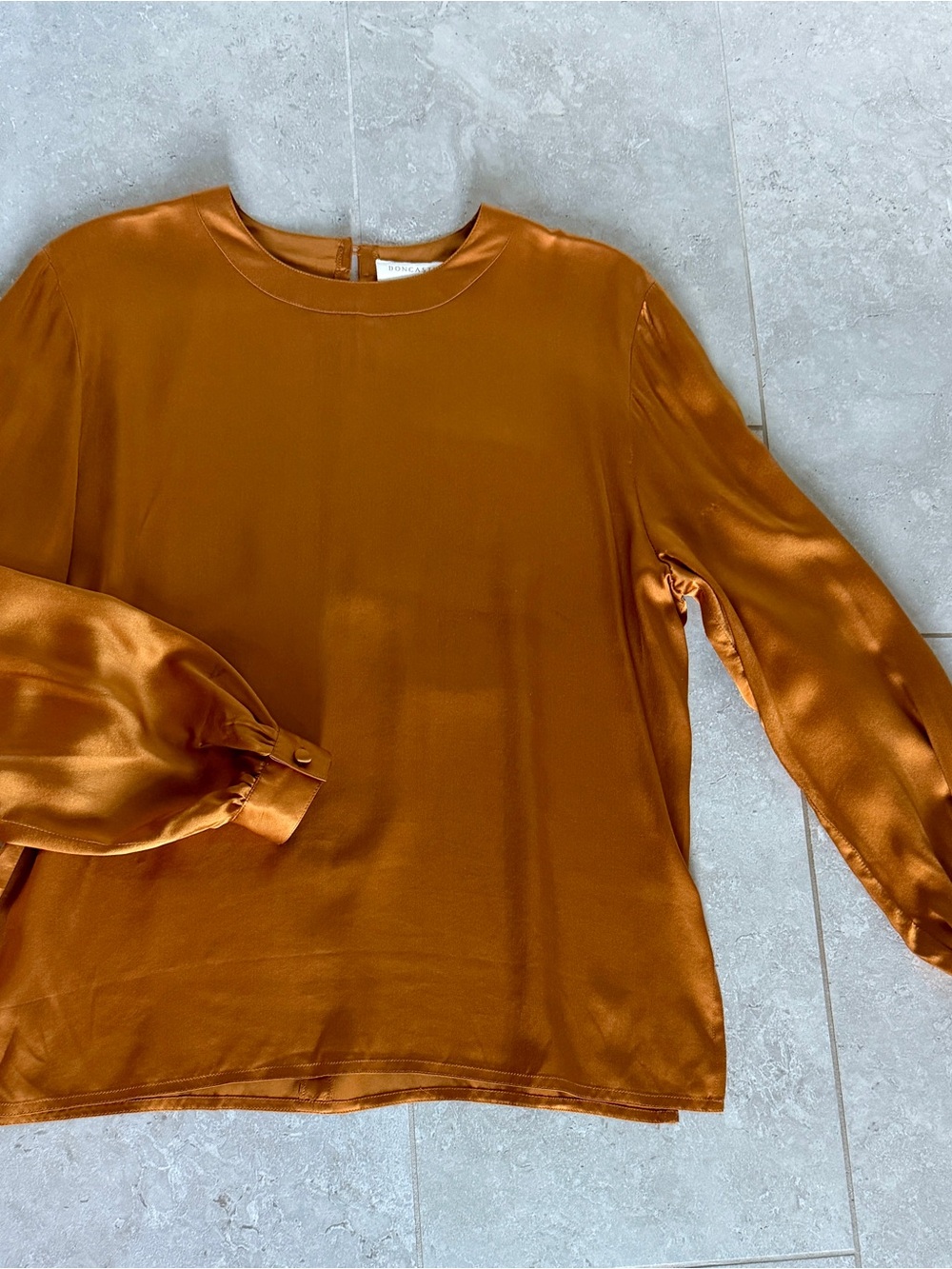 Doncaster Silks blouse in caramel silk charmeuse